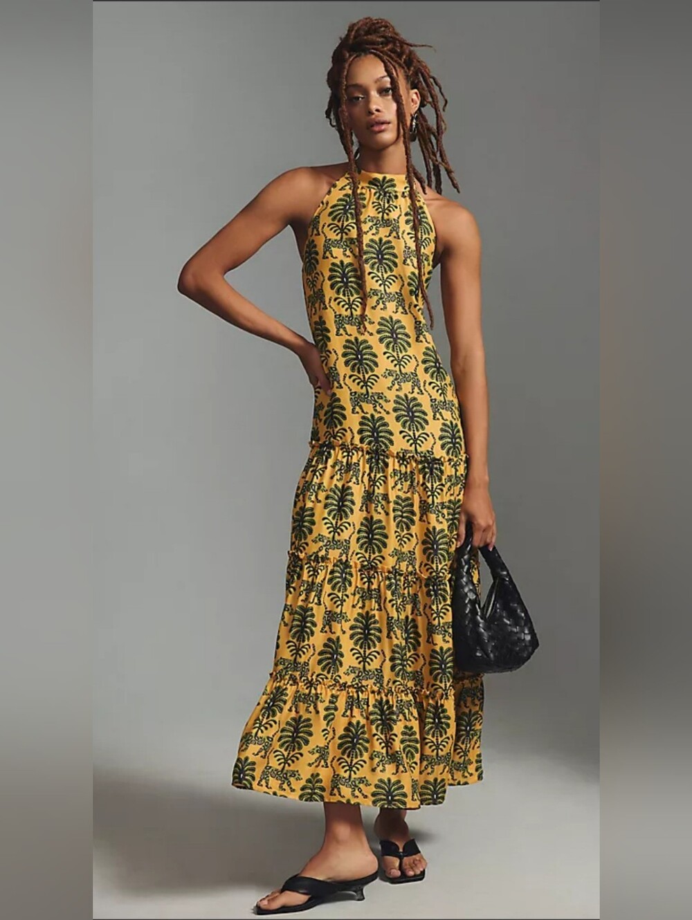 NWT Farm Rio Satin Halter Dress. Size LP